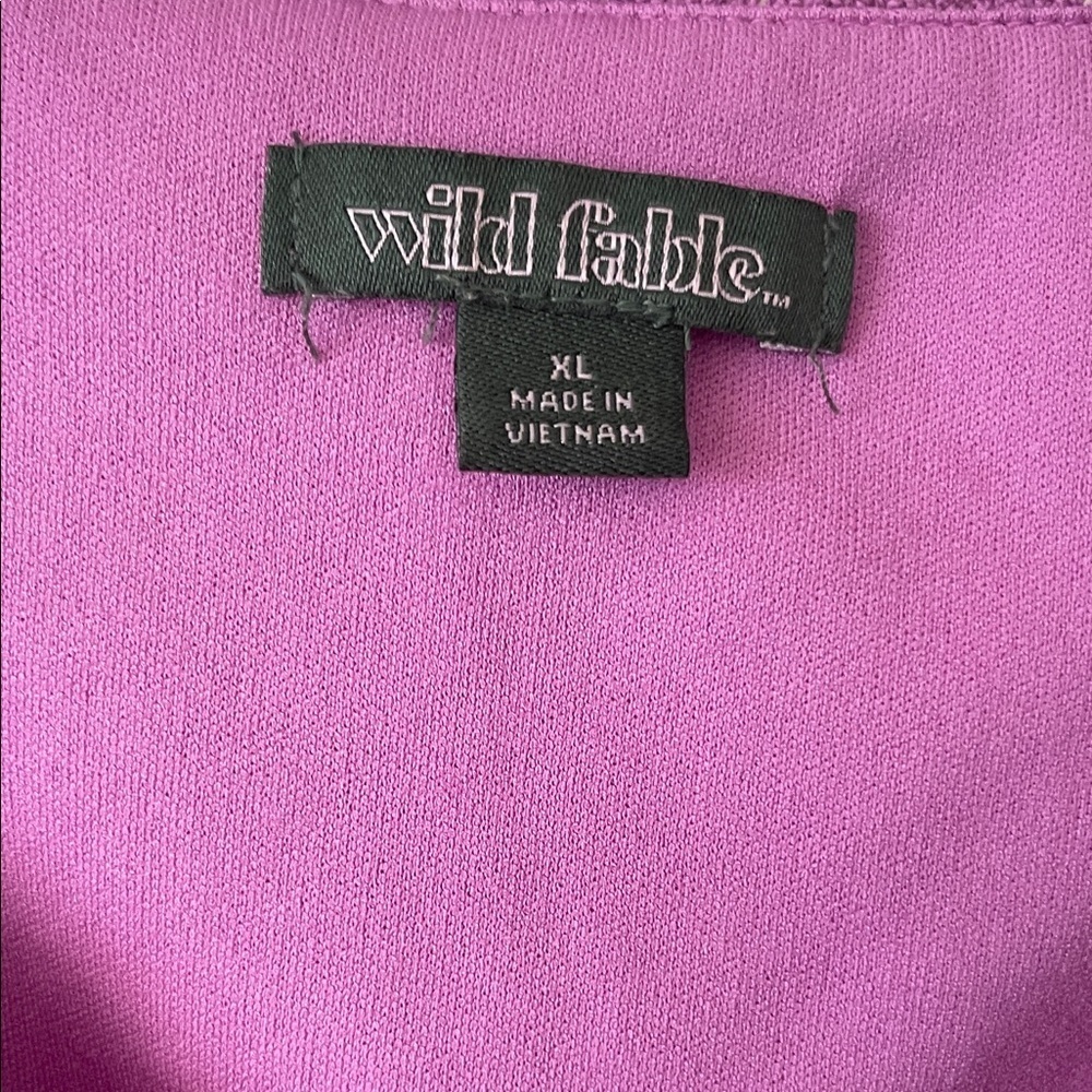 Wild Fable|Lavender Pink Blouse with Ruched Tie Up Open Front|XL|GUC - Picture 4 of 7